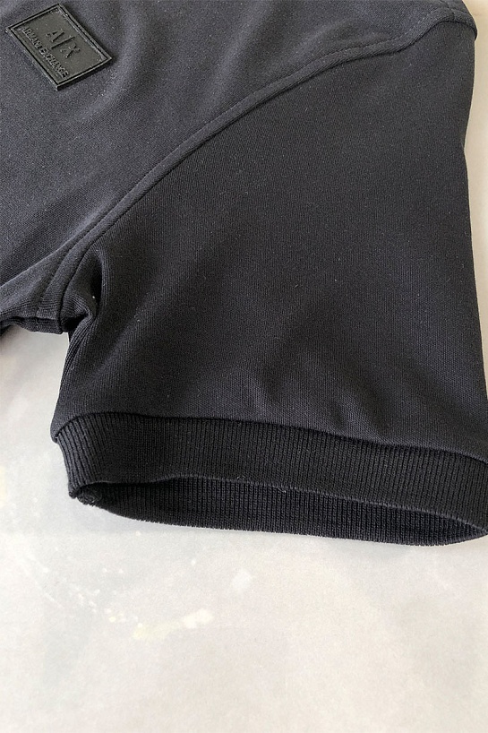 Мужское чёрное поло Armani Exchange rubber logo