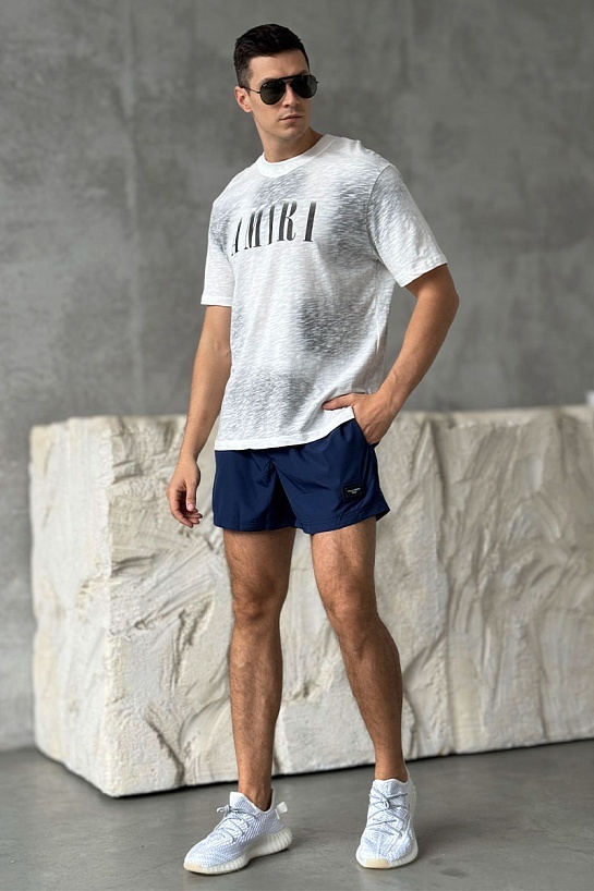 Мужские синие шорты Dolce & Gabbana logo-plaque