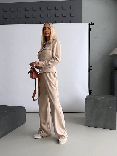 Женский бежевый костюм Elisabetta Franchi premium - Beige   
