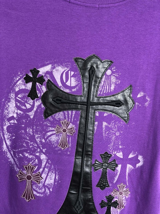 Фиолетовая оверсайз футболка Chrome Hearts Premium