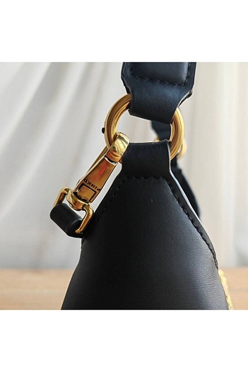 Кожаная сумка Mini Brioche Hobo 22x13.5 см - Black   