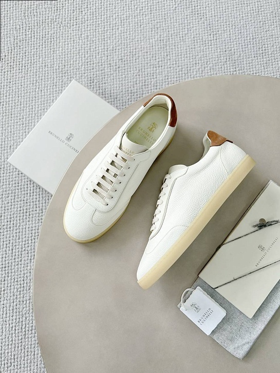 Мужские кожаные кроссовки Brunello Cucinelli Premium