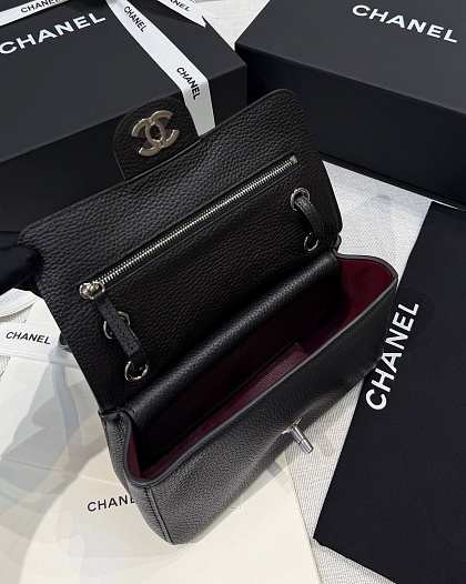 Кожаная сумка Chanel Flap premium 20x13x6 см   
