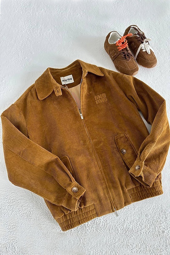 Женский вельветовый бомбер MIU MIU