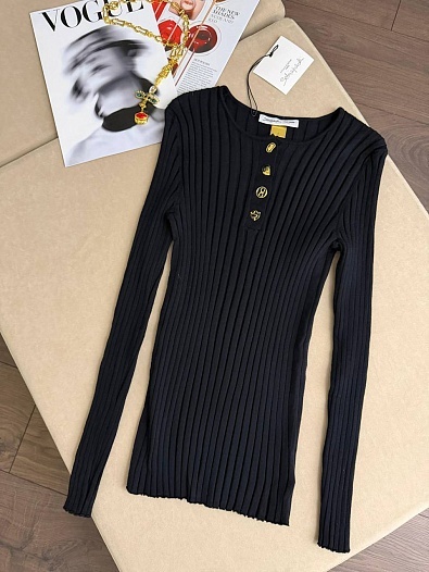 Женский трикотажный лонгслив Schiaparelli premium - Black   