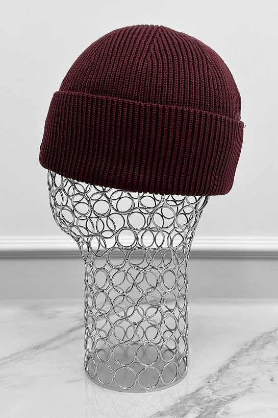 Бордовая шапка Billionaire logo-patch