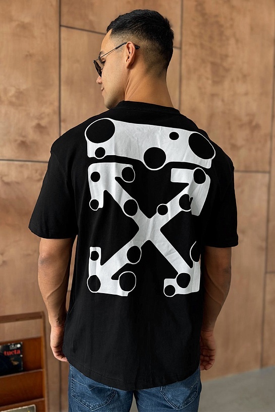 Чёрная оверсайз футболка Off-White Bubble Arrows