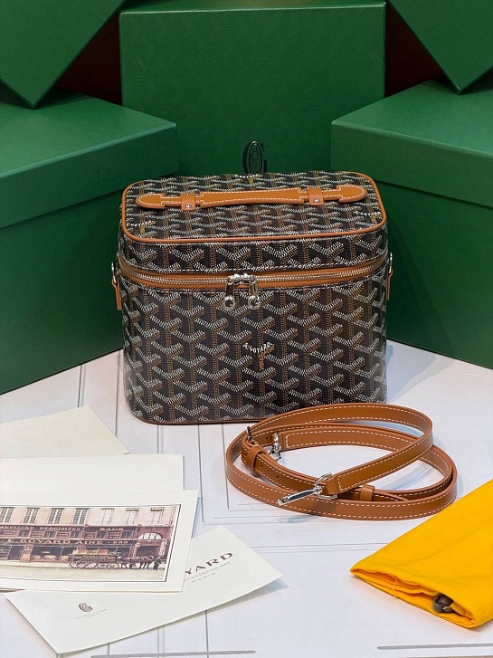 Кожаная сумка Goyard Muse Vanity Case ​premium 20x16x14 см