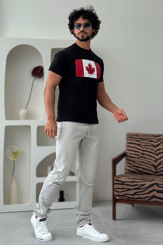 Футболка тёмно-синего цвета Dsquared2 Flag of Canada