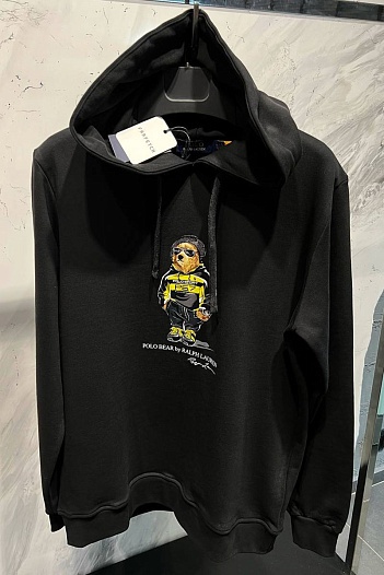 Чёрное мужское худи Polo Ralph Lauren Sport Bear print   