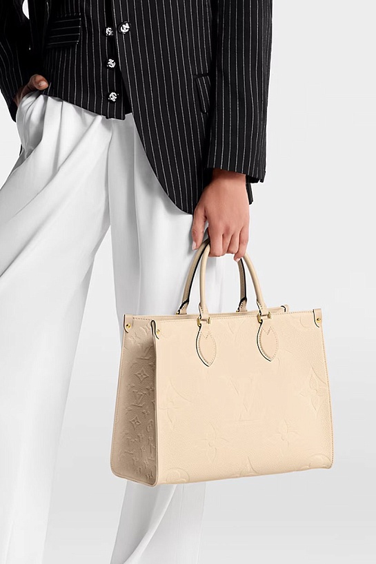 Женская кожаная сумка Louis Vuitton Onthego MM Premium 35x27x14 см