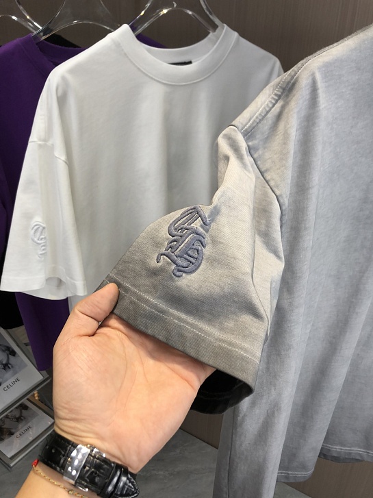 Серая оверсайз футболка Chrome Hearts Premium