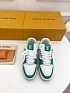 Женские кожаные кроссовки Louis Vuitton Trainer Monogram - White / Green