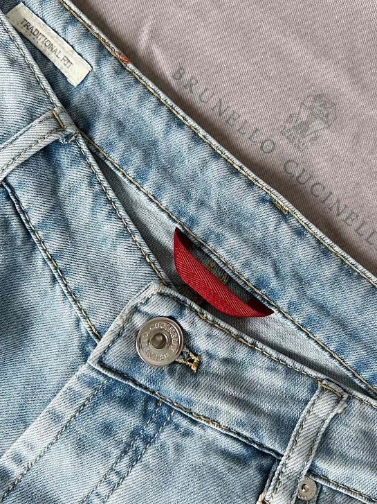 Мужские облегчённые джинсы Brunello Cucinelli Premium Traditional Fit - Blue