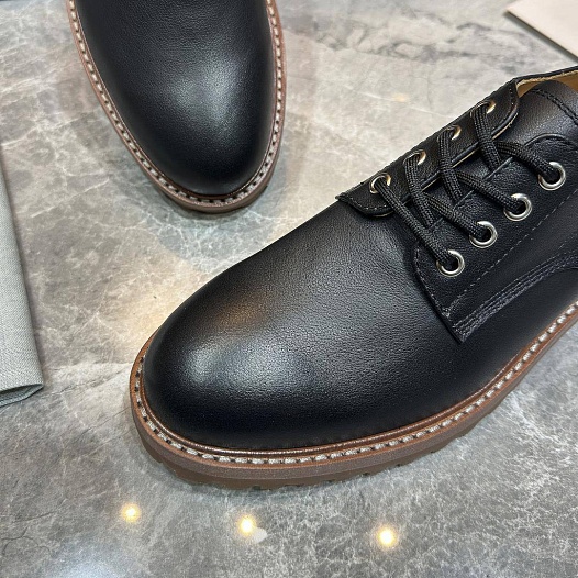 Кожаные ботинки Brunello Cucinelli чёрного цвета   