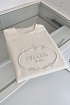 Мужской белый свитшот Prada logo-embroidered