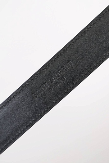 Кожаный ремень Yves Saint Laurent Cassandre (ширина 3 см, длина 80 / 85 см)   