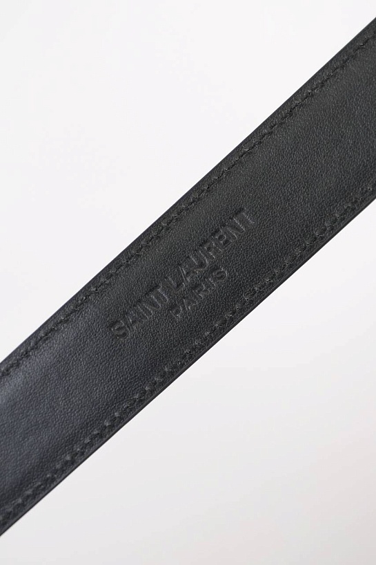 Кожаный ремень Yves Saint Laurent Cassandre (ширина 3 см, длина 80 / 85 см)