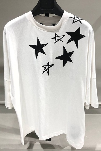 Мужская оверсайз футболка Palm Angels "Stars" - White   