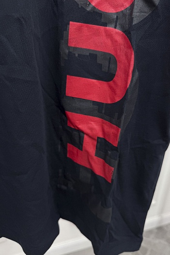 Мужская синяя футболка Hugo Boss logo-print   