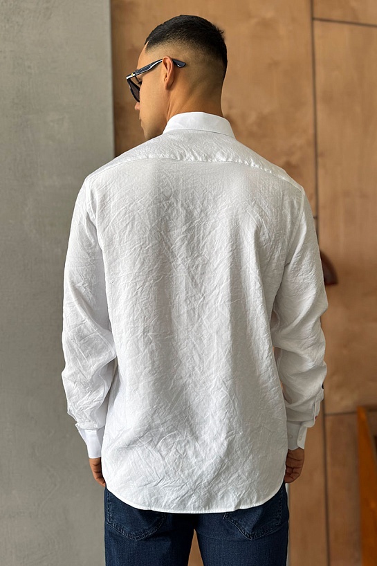 Мужская рубашка Hermes H embroidered - White