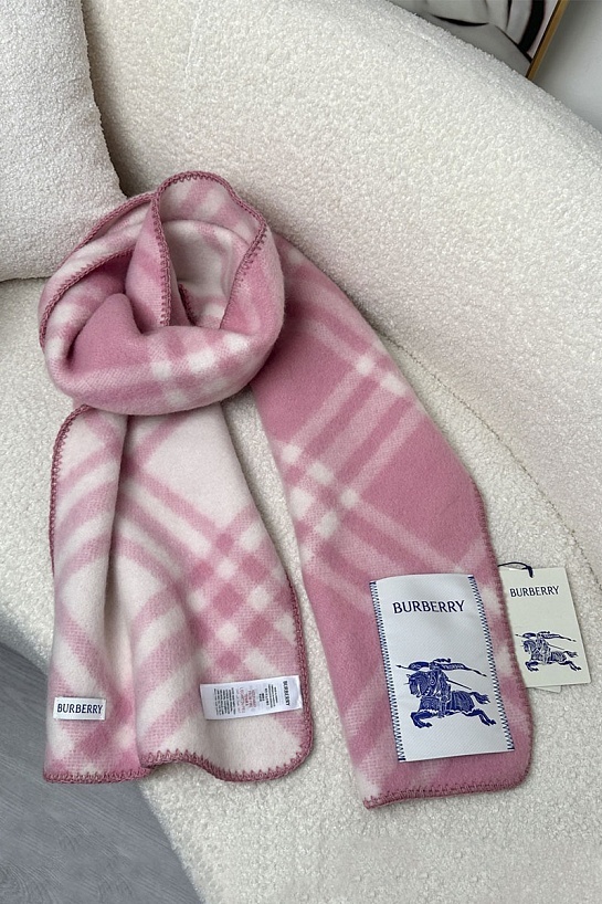 Шарф Burberry Check premium 182x30 см - Pink