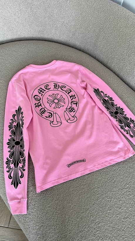 Женский розовый свитшот Chrome Hearts