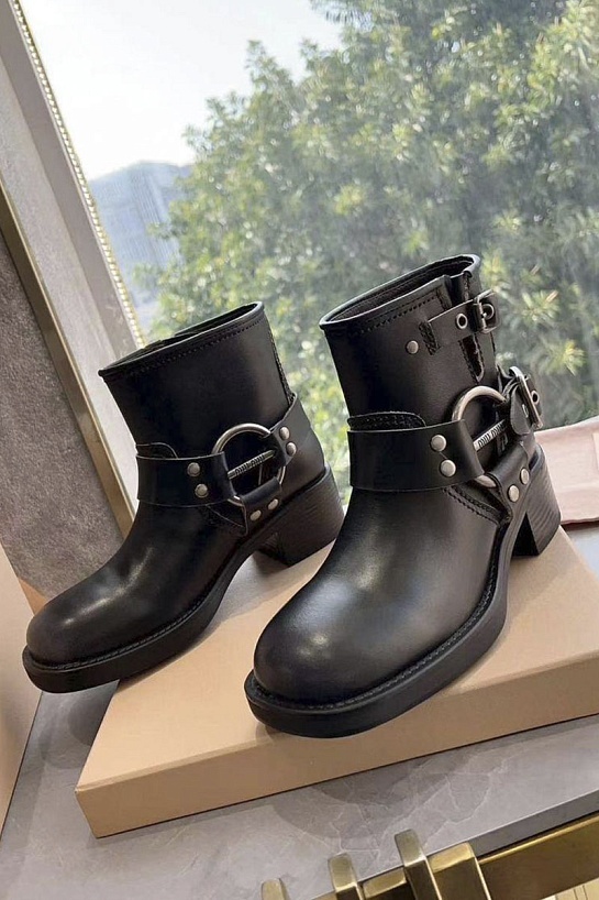 Женские кожаные ботинки MIU MIU Ankle Premium