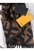 Мужской тёмно-коричневый шарф Fendi FF Monogram 185x35 см