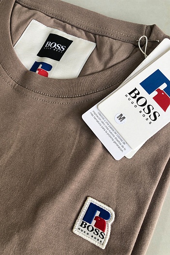 Мужская бежевая футболка Hugo Boss   