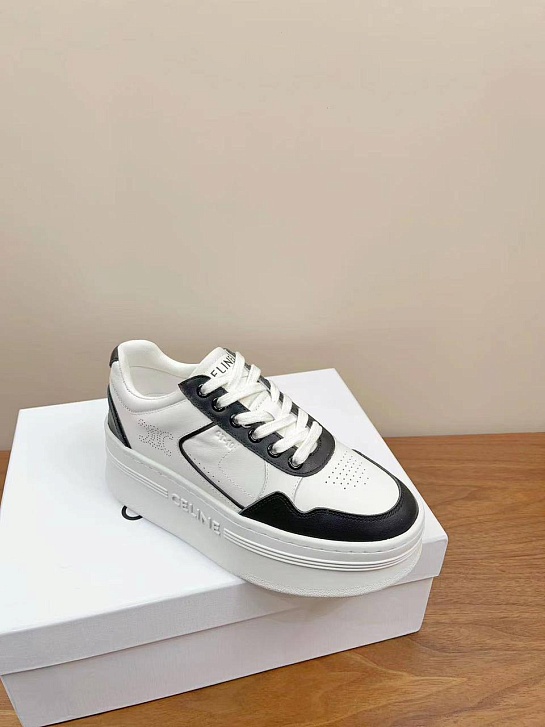 Женские кожаные кроссовки на платформе Celine