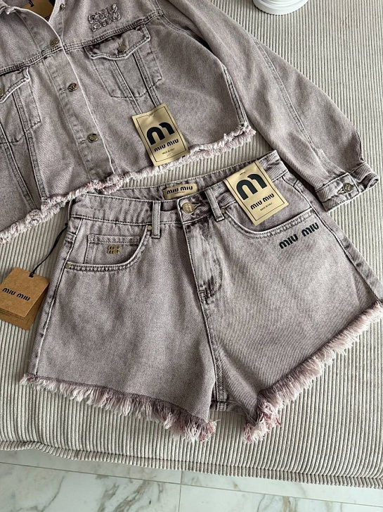 Женские джинсовые шорты MIU MIU premium