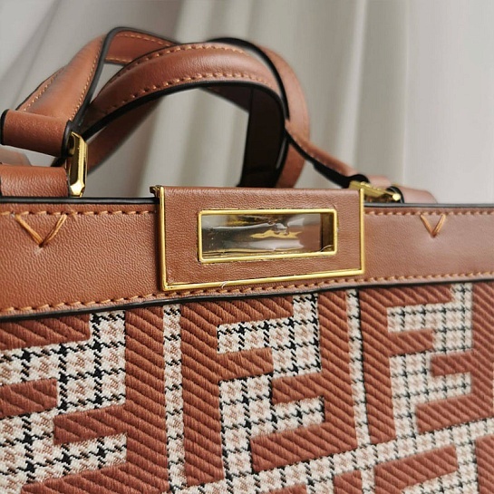 Женская сумка Fendi X-Tote shopper FF embroidery 41x28 см (2 расцветки)