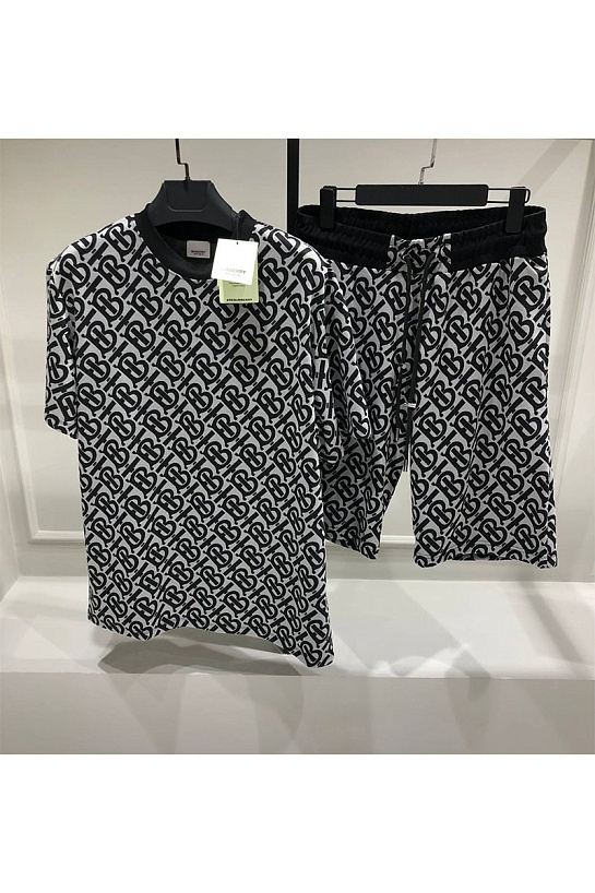 Мужские шорты Burberry monogram-pattern - Grey