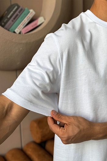 Белая оверсайз футболка Dior pocket logo   