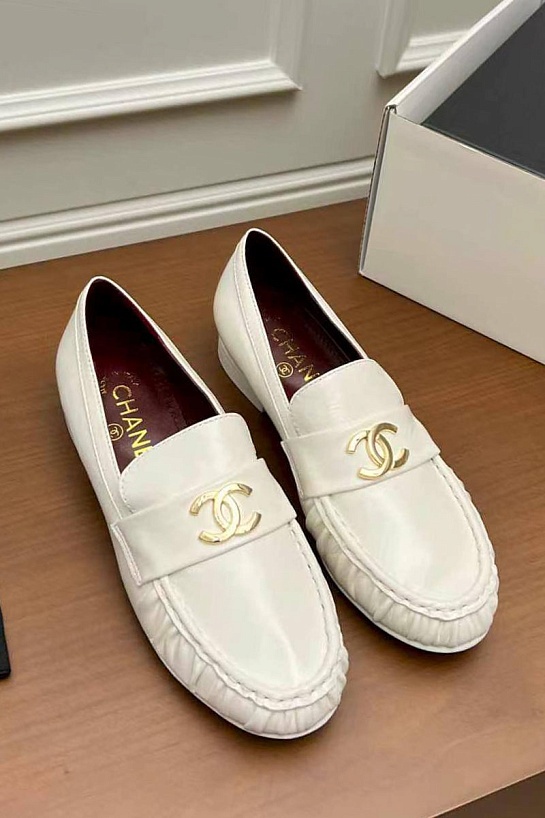 Женские кожаные лоферы Chanel premium