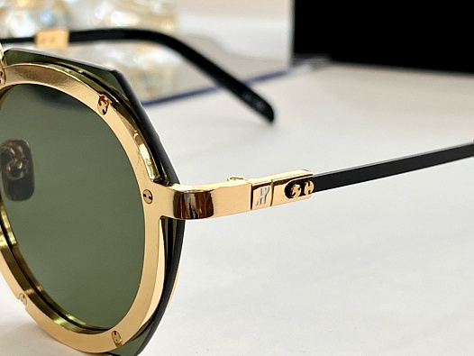 Солнцезащитные очки Hublot Round - Gold  / Green   