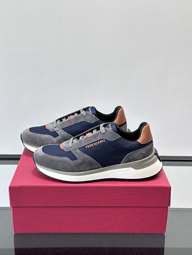 Мужские комбинированные кроссовки Salvatore Ferragamo   