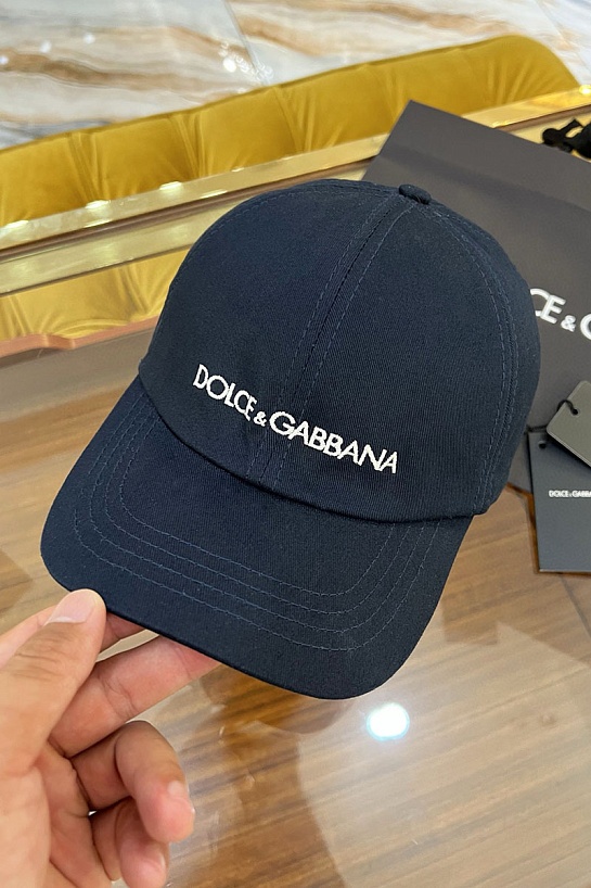 Бейсболка синего цвета Dolce & Gabbana logo-embroidered