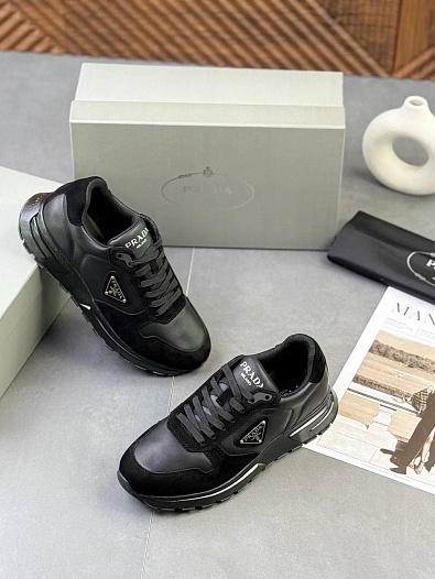 Мужские кроссовки Prada logo-plaque - Black   