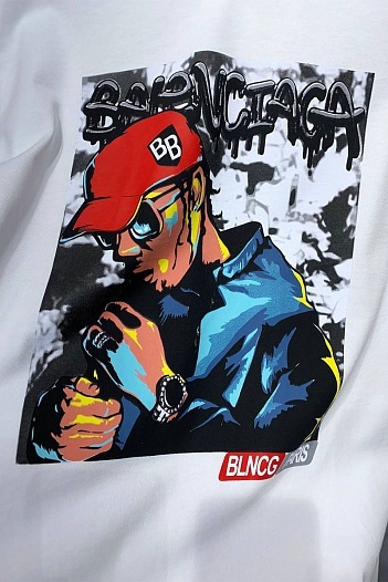 Белая оверсайз футболка Balenciaga   