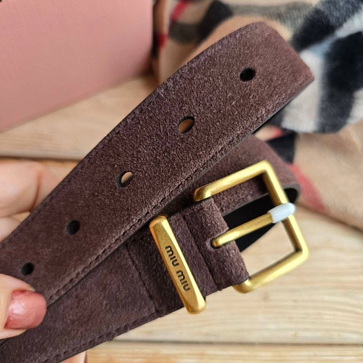 Замшевый ремень MIU MIU   