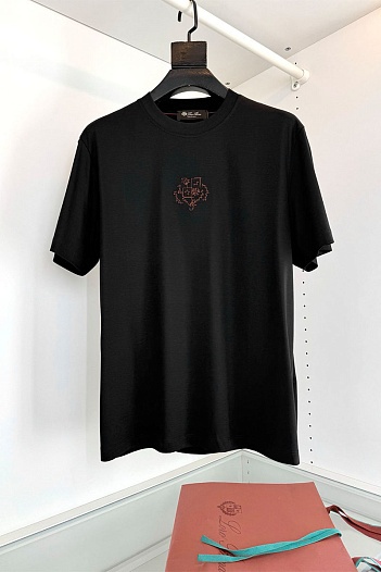 Мужская чёрная футболка Loro Piana premium   