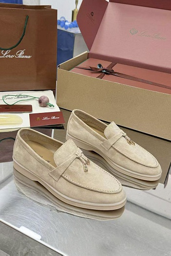 Женские замшевые лоферы Loro Piana Summer Charms Walk premium   