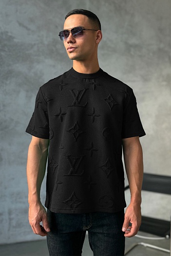 Оверсайз футболка Louis Vuitton Embossed Monogram - Black   