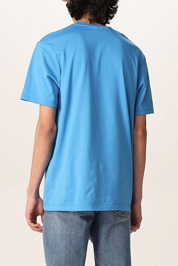 Футболка голубого цвета Paul & Shark logo-patch   