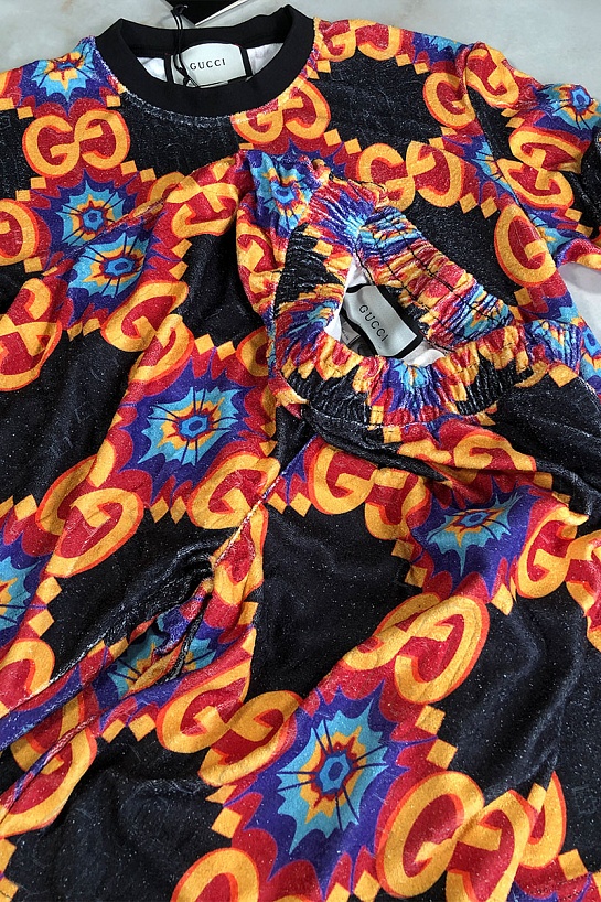 Брендовые мужские шорты Gucci GG logo all-over