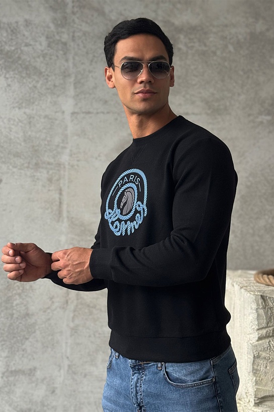 Мужской свитшот Hermes чёрного цвета