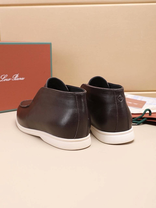 Кожаные лоферы с мехом Loro Piana Open Walk
