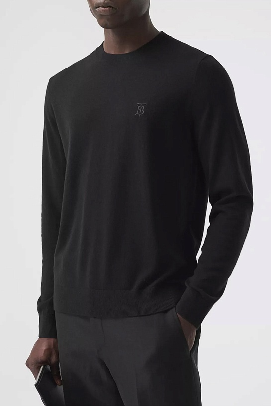 Мужской чёрный джемпер Burberry TB logo-embroidered